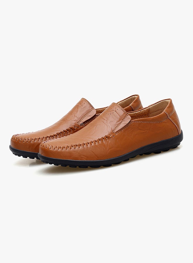 Leather Pull On Loafers Brown  - Image 4