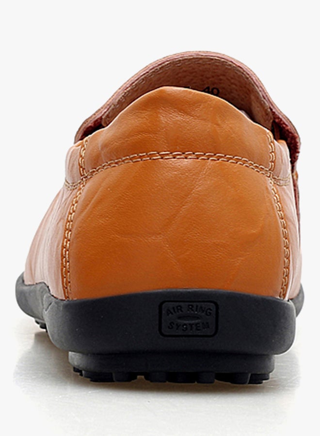 Leather Pull On Loafers Light Brown  - Image 3