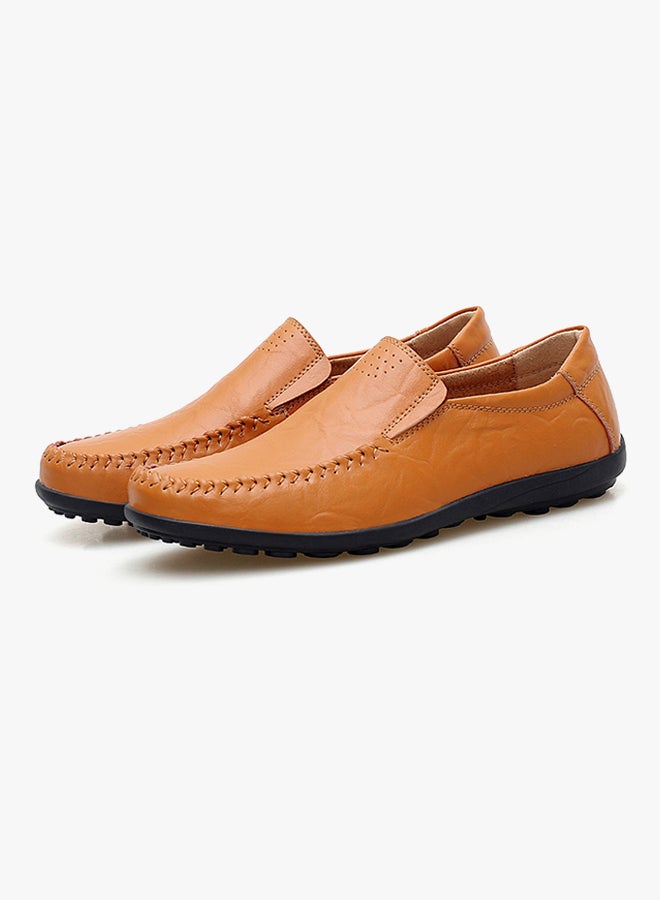 Leather Pull On Loafers Light Brown  - Image 5