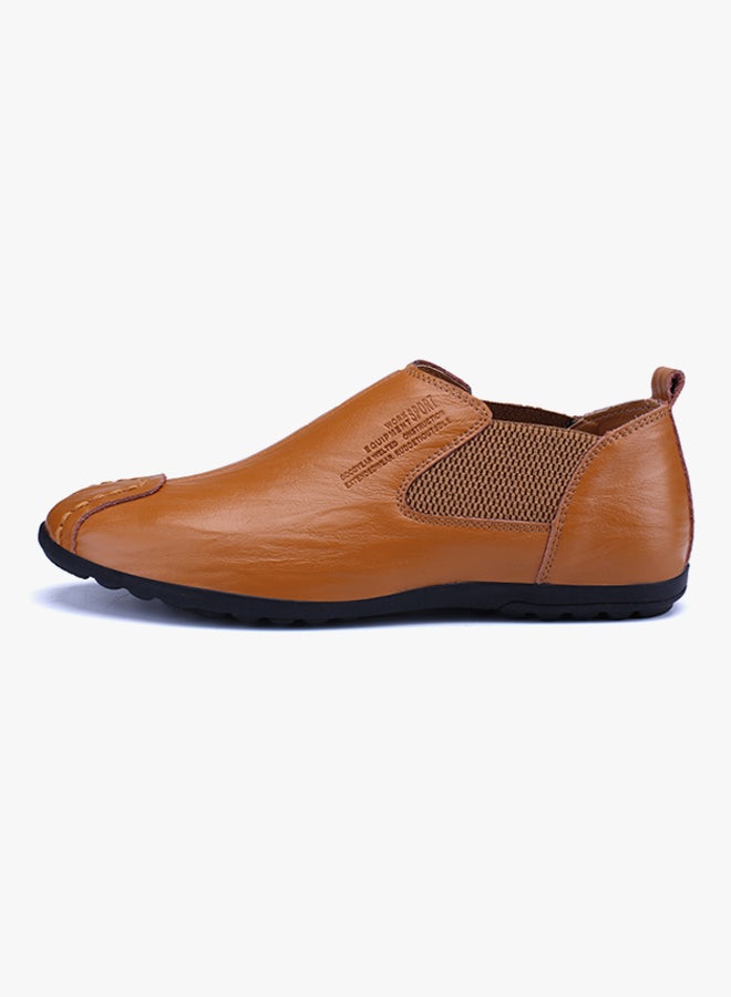 Leather Pull On Moccasins Light Brown - Image 2