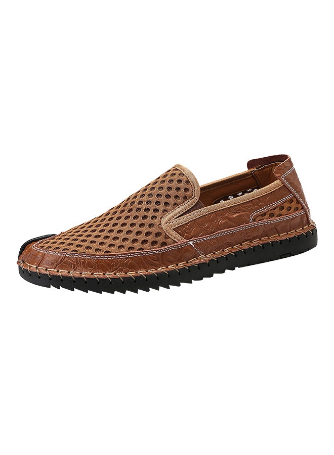 Leather Pull On Loafers Brown  - Image 1