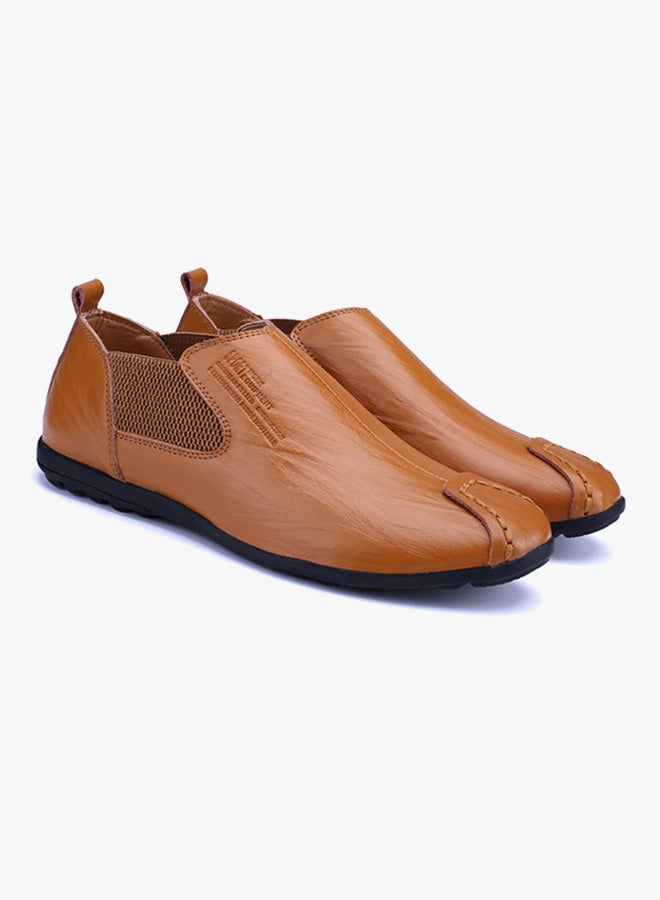 Leather Pull On Moccasins Light Brown - Image 5
