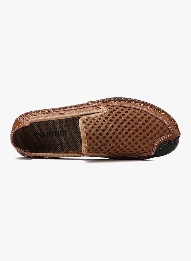 Leather Pull On Loafers Brown  - Image 3