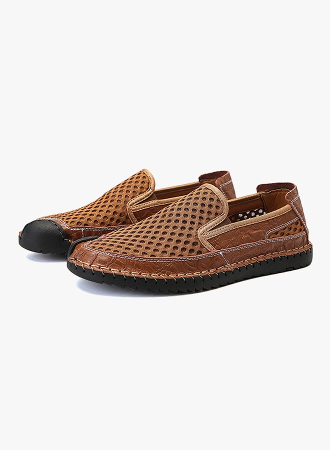 Leather Pull On Loafers Brown  - Image 4