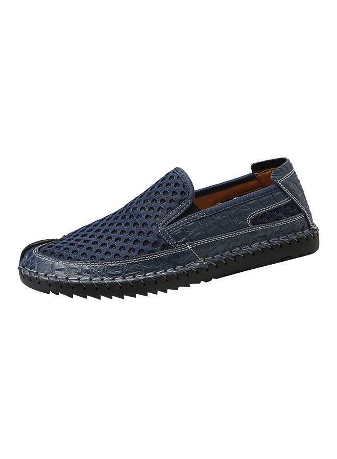 Leather Pull On Loafers Blue  - Image 1