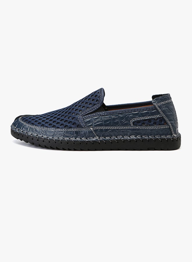 Leather Pull On Loafers Blue  - Image 2