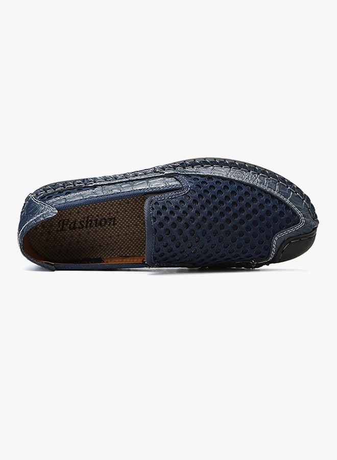 Leather Pull On Loafers Blue  - Image 3