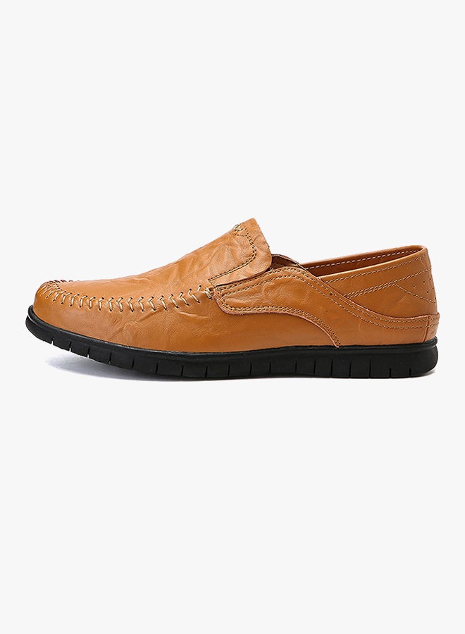 Leather Pull On Loafers Light Brown - Image 2