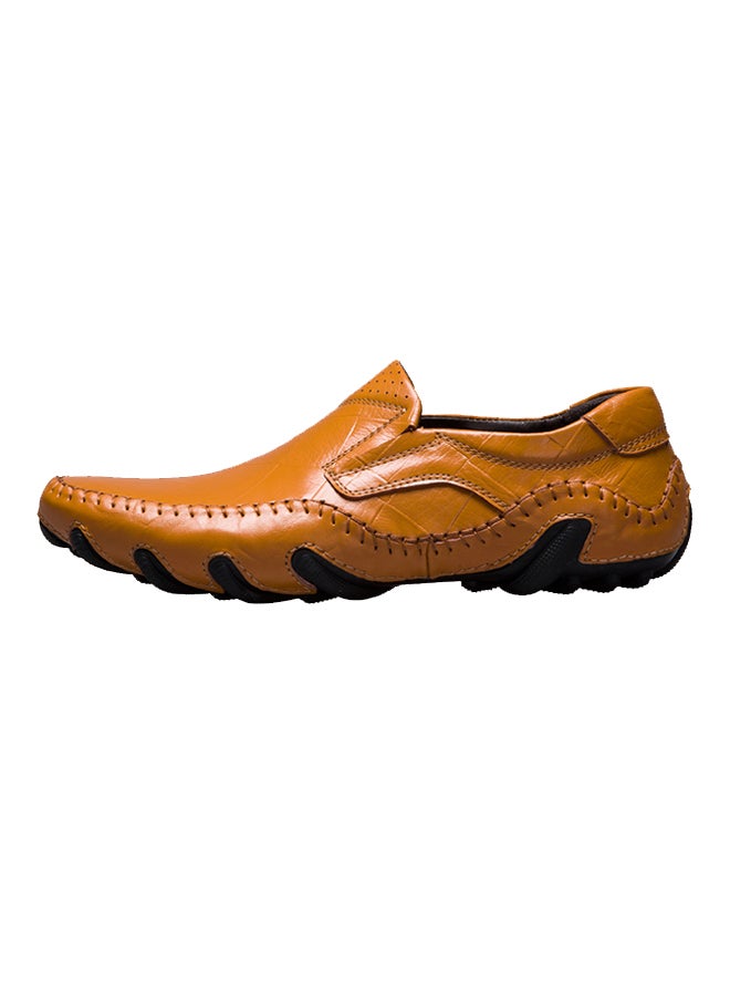 Pull On Leather Loafers Light Brown - Image 1