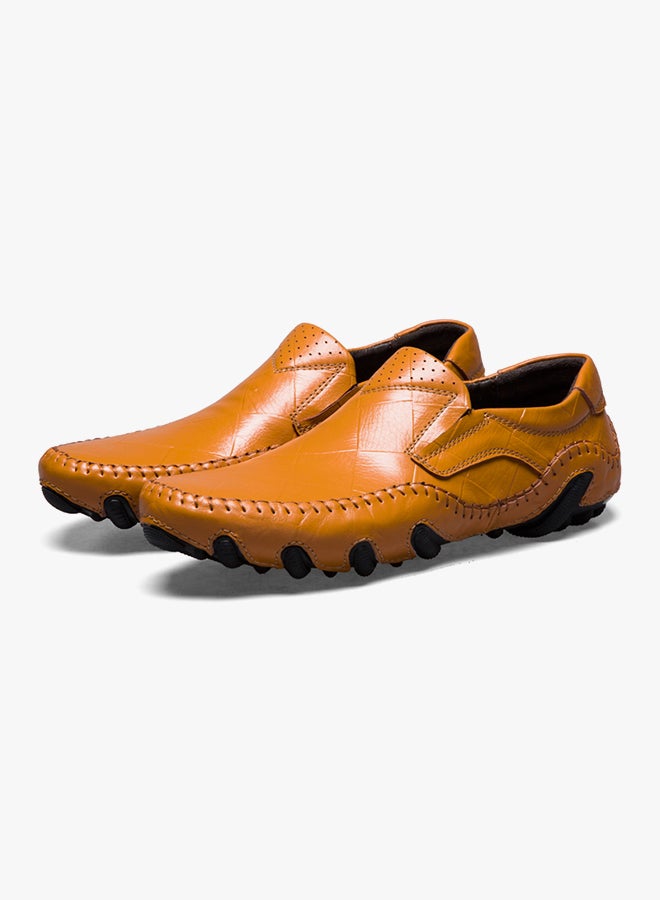 Pull On Leather Loafers Light Brown - Image 2