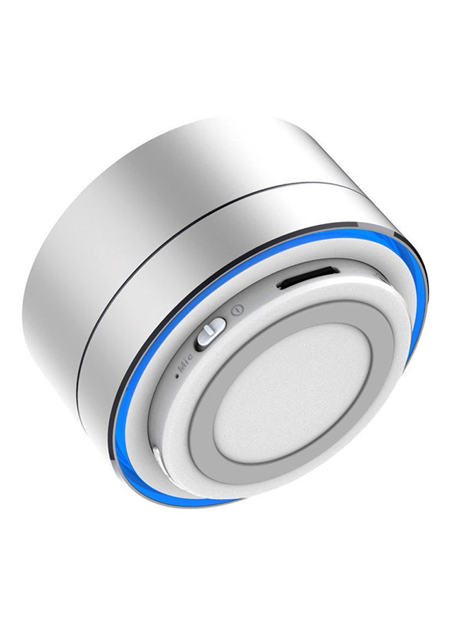 LED Mini Bluetooth Speaker Silver/Blue