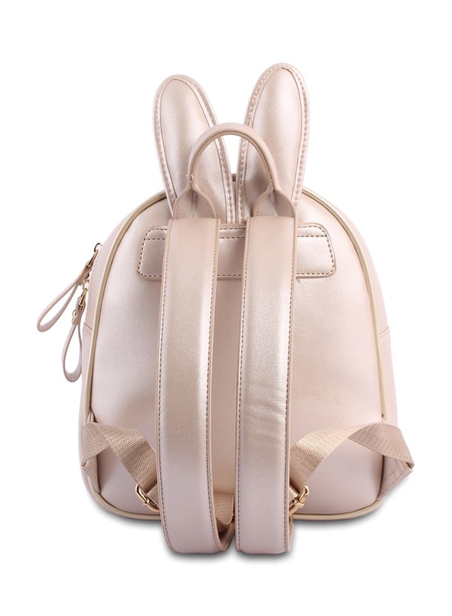 YUEJIN - Leather Backpack Apricot - Image 1