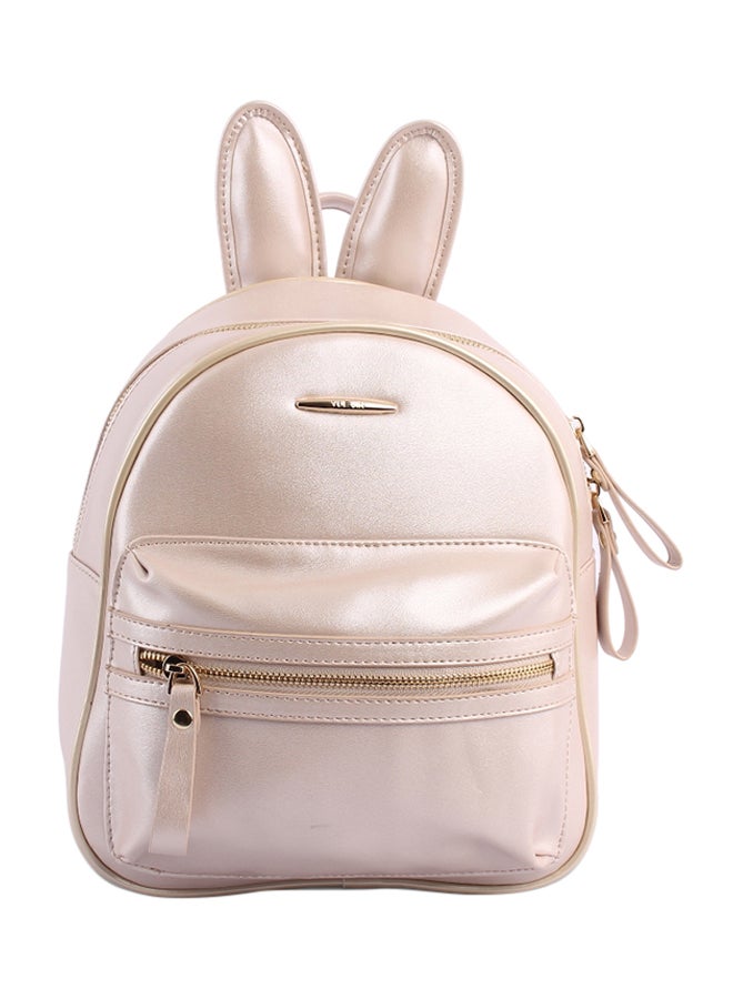 YUEJIN - Leather Backpack Apricot - Image 1