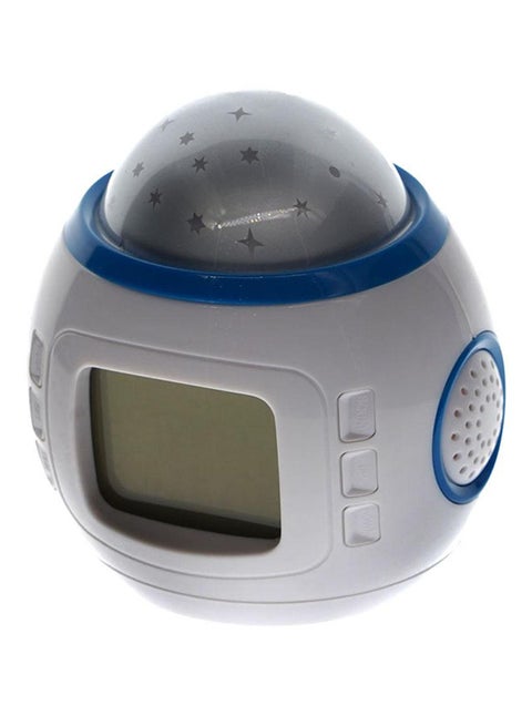 Music And Starry Sky Calender LED Projector White/Blue 10.5x10.3x8.2cm