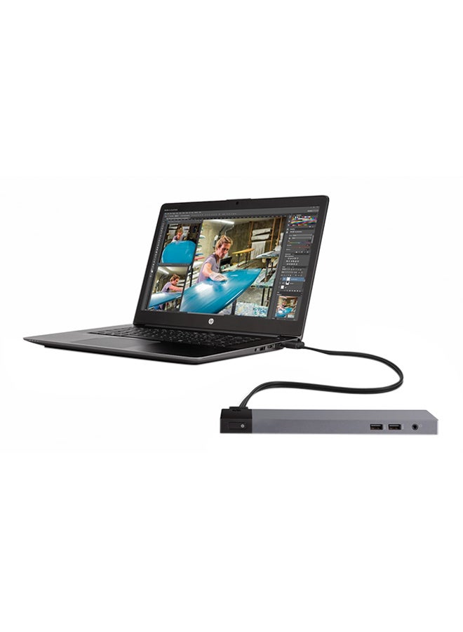 HP - ZBook 15 G3 With 15.6-Inch Display, Core i7 Processor/16GB RAM/256GB SSD/2GB AMD FirePro W5170M Graphic Card With ZBook TB3 Docking Station Black - Image 1