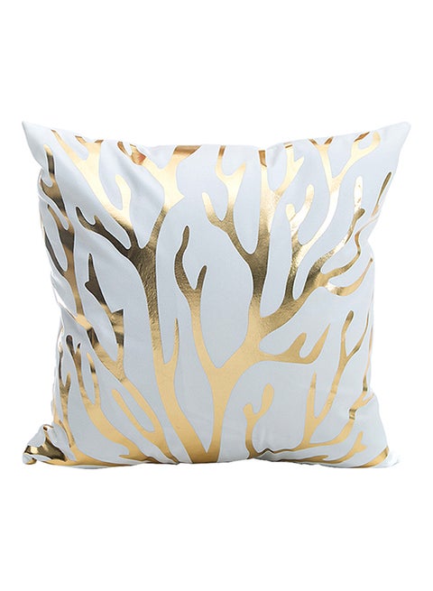 Simple Fashion Home Decorative Throw Pillow Case Cushion Cover White/Gold 45 x 45cm