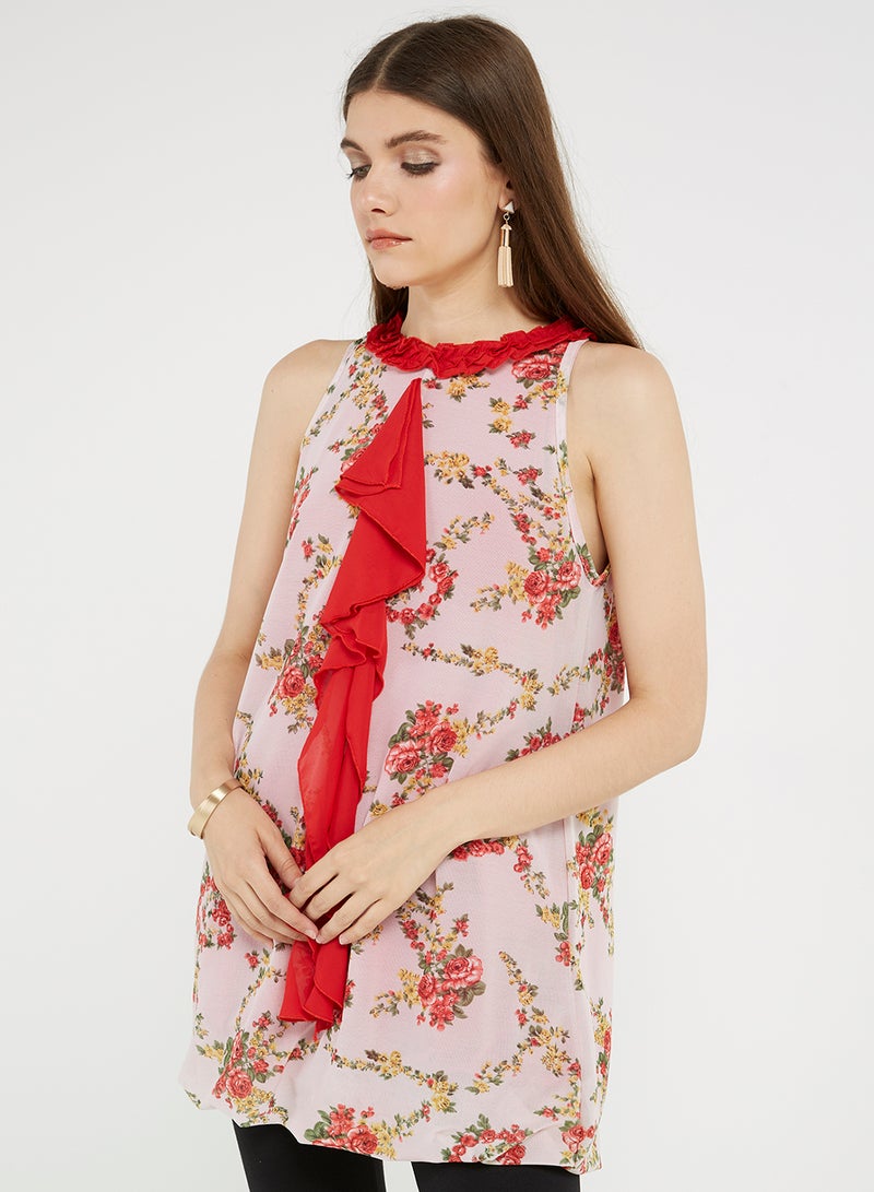 Golden Apple Floral Printed Top Pink  - Image 1