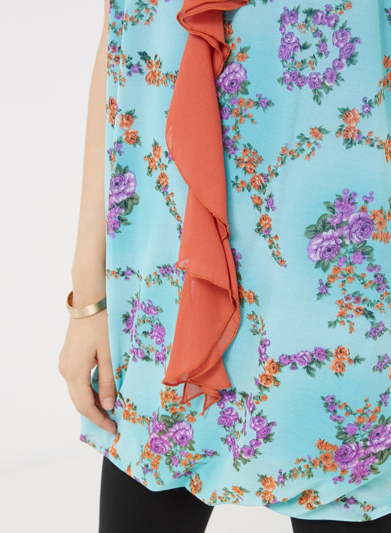 Golden Apple Floral Printed Top Blue  - Image 4