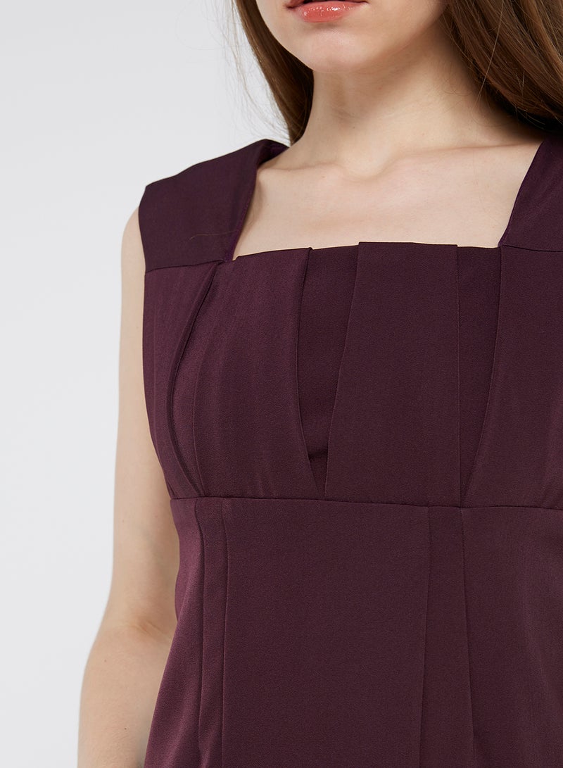 Golden Apple - Zipper Closure Solid Mini Dress Purple - Image 1