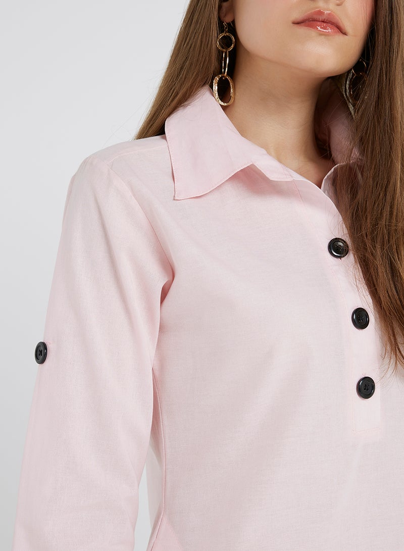 Golden Apple - Asymmetric Hemline Tunic Pink - Image 1