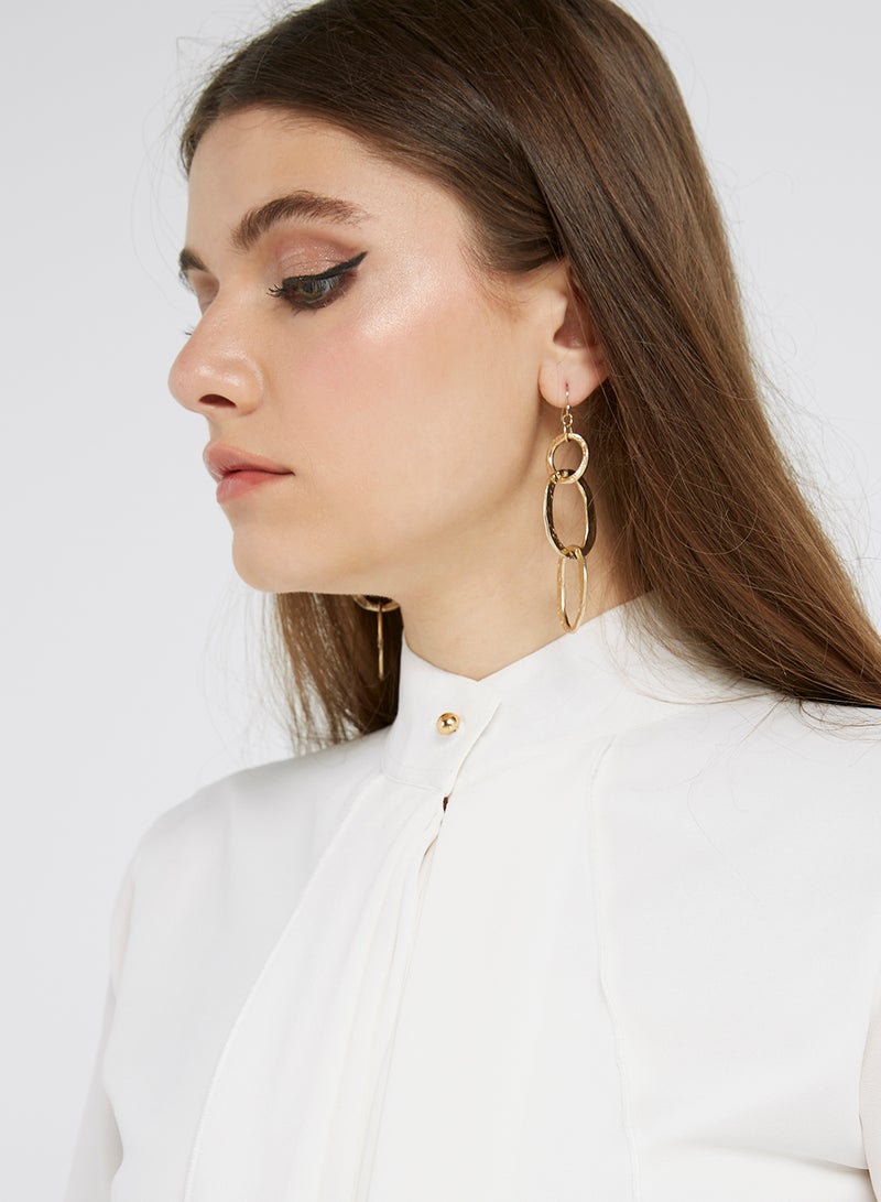Golden Apple Chiffon Solid Long Sleeves Blouse Off White  - Image 4