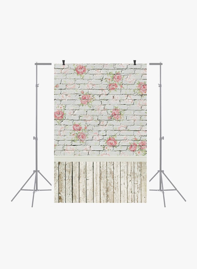 Flower Brick Wall Pattern Photography Studio Background Pink/Green/White - v1531309874/N15674543A_3