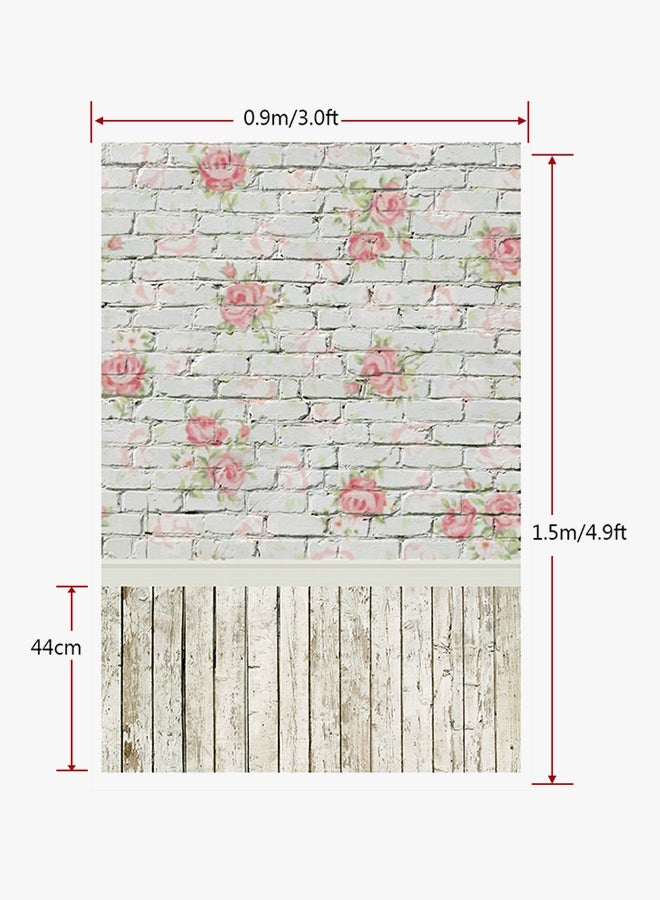 Flower Brick Wall Pattern Photography Studio Background Pink/Green/White - v1531309877/N15674543A_4