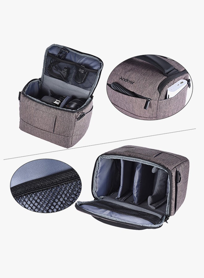 ANDOER Cuboid-Shaped DSLR Camera Shoulder Bag Grey  - Image 4