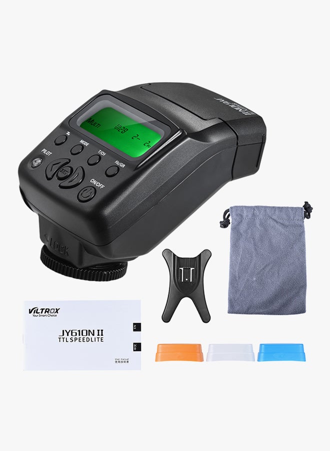 فلاش سبيدلايت صغير على الكاميرا لكاميرات نيكون D3300/D5300/D7100 أسود