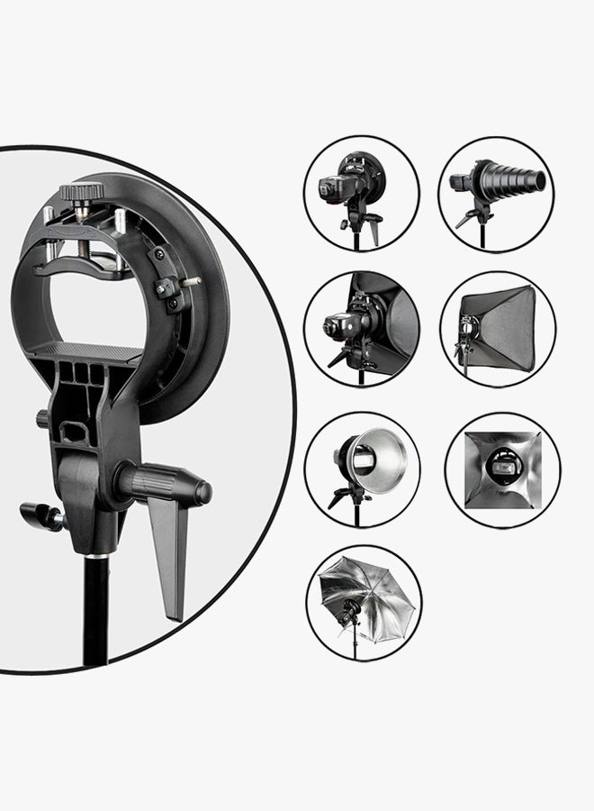 Pro S-Type Bowens Bracket Mount Holder For Speedlite Flash Snoot Softbox