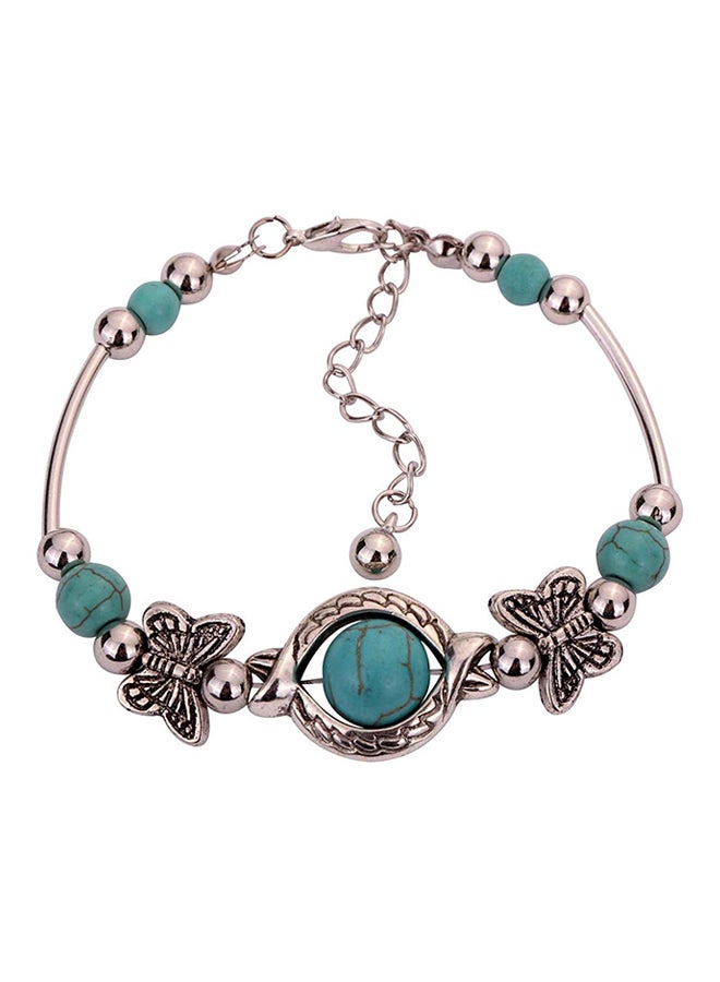 Tibetan Inlay Butterfly Bead Adjustable Bracelet