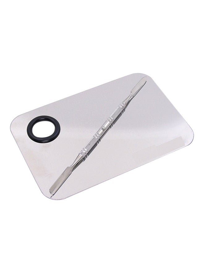 مستحضرات تجميل للعناية بالأظافر مع ملعقة للخلط فضي - Image 1