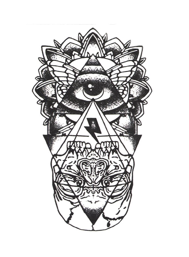 ملصق تاتو مؤقت فلاش ثلاثي الأبعاد لفنون الجسم أسود