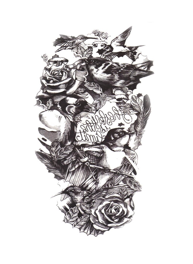 3D Flash Waterproof Temporary Body Art Tattoo Sticker Black