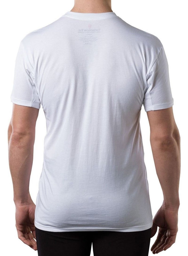 THOMPSON TEE - Sweat Proof Undershirt With Underarm Sweat Pads White - Image 1