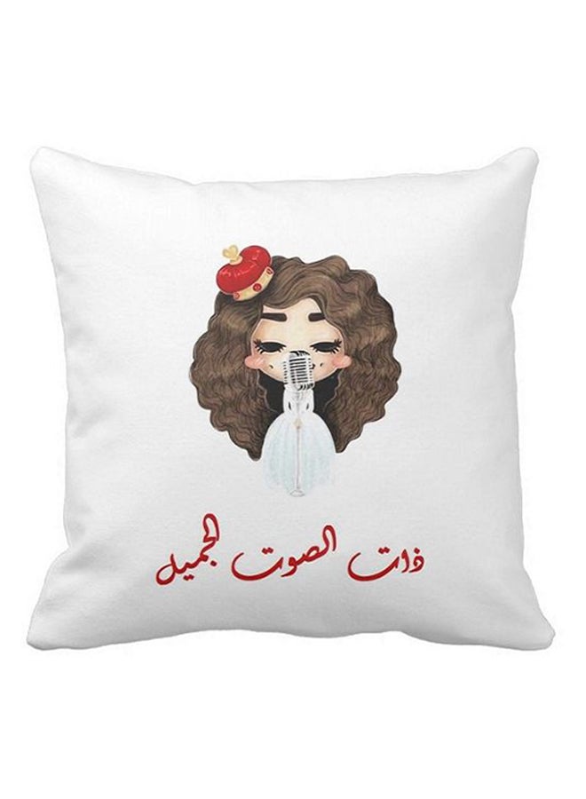 One Piece The Girl With Beautiful Voice Printed Pillow White/Brown/Red 40x40cm - Image 1