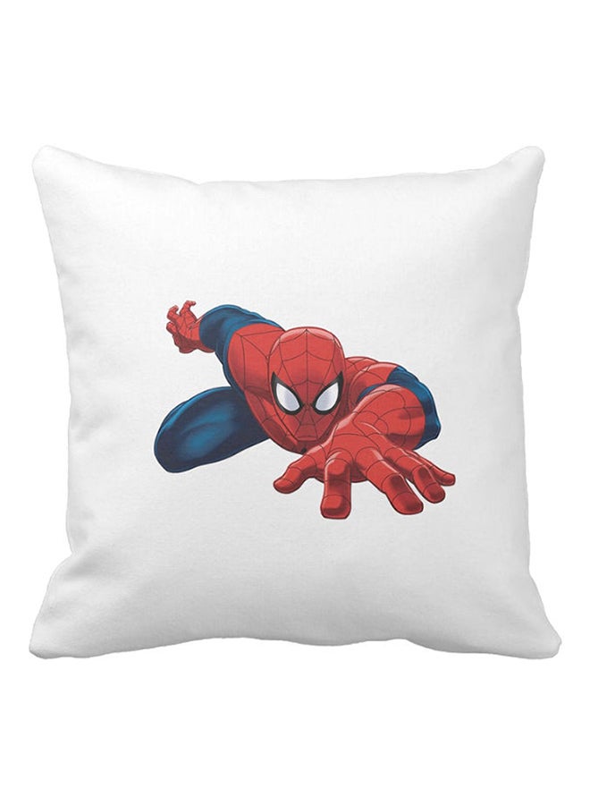One Piece Spiderman Printed Pillow White/Red/Blue 40x40centimeter - Image 1