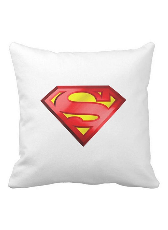 One Piece Superman Printed Pillow White/Red/Yellow 40x40centimeter - Image 1