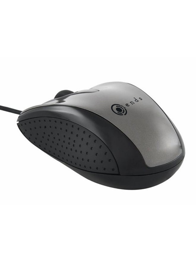 Trands Wired USB Optical Mouse Black/Silver - Image 2