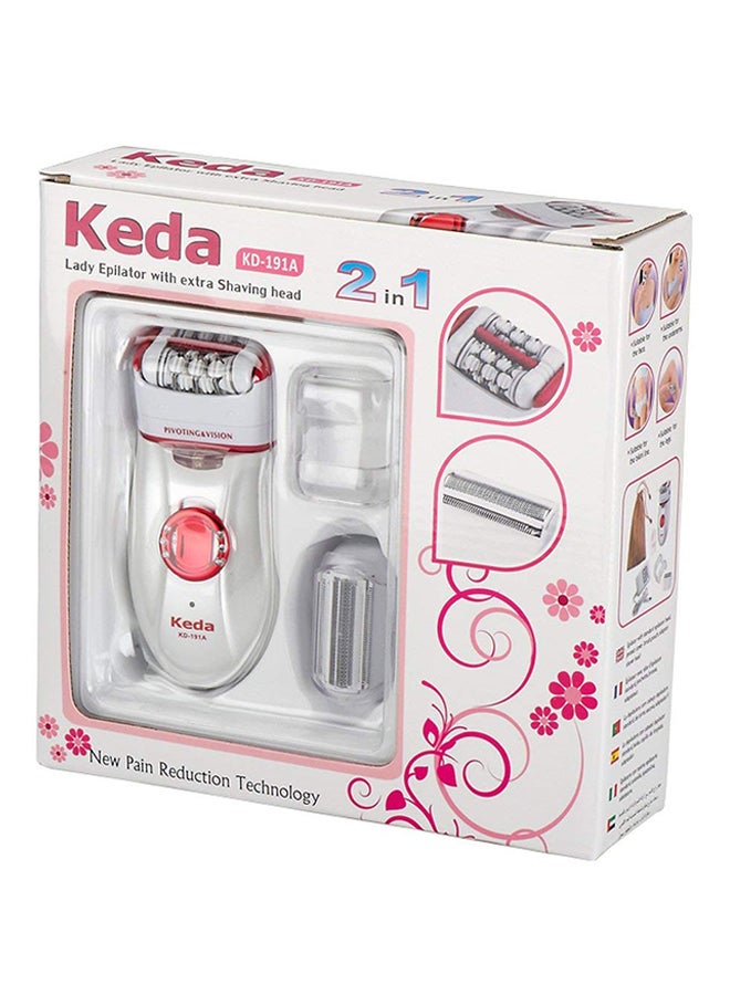 2-in-1 Rechargeable Epilator Pink/White - Image 3