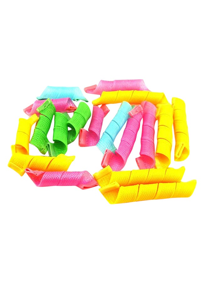 19-Piece Magic Heatless Curler Set Pink/Blue/Yellow - Image 1