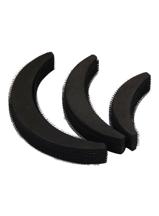 طقم من 3 قطع على شكل هلال القمر لعمل تسريحة الشعر المرفوع أسود