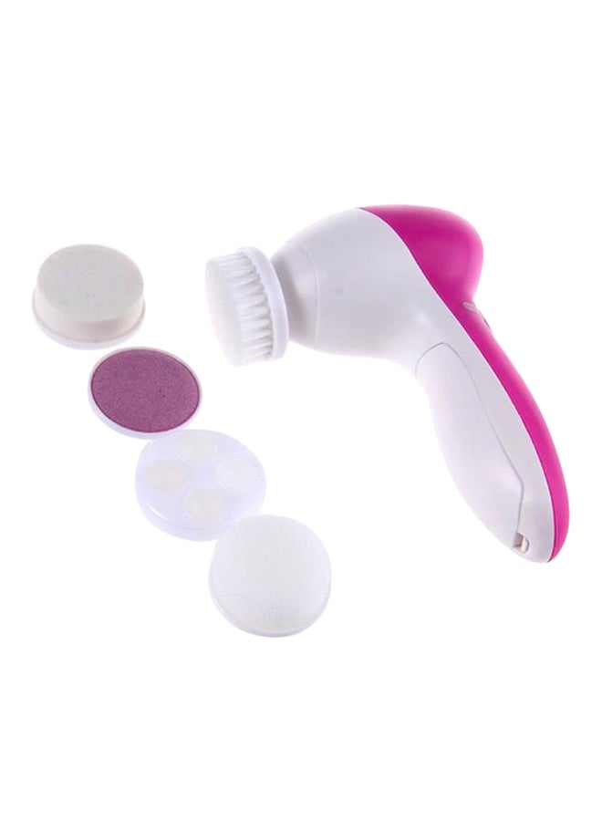 5-In-1 Facial Cleansing Massager Pink/White - Image 1