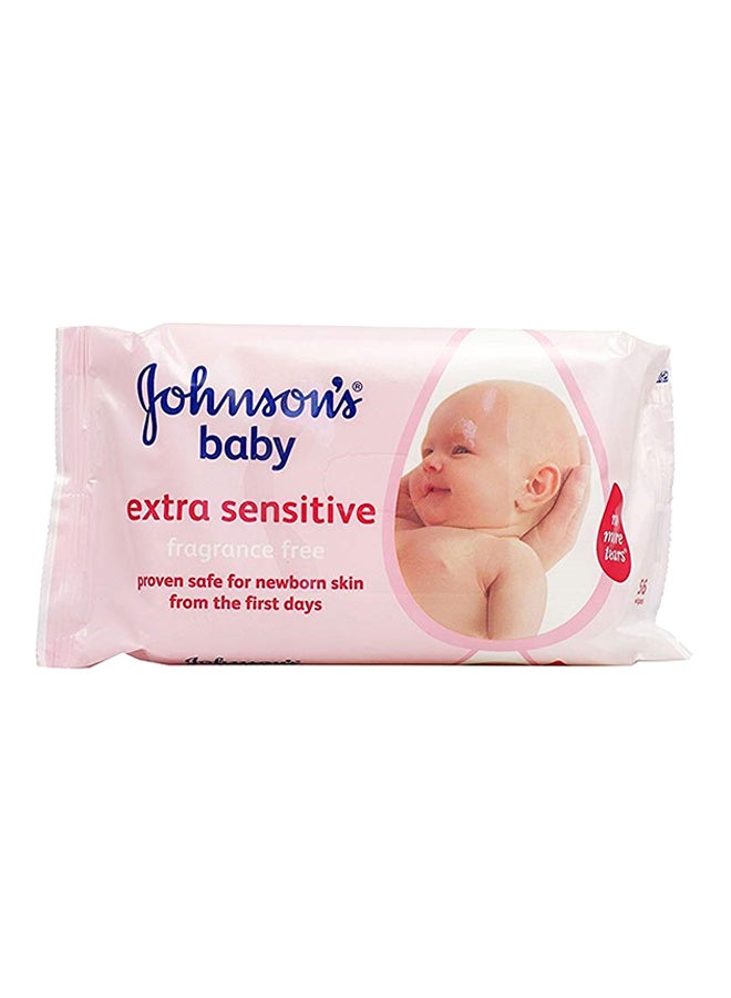 Johnson's Extra Sensitive Baby Wipes, 56 Count - Image 1