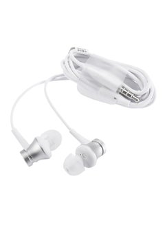Original Xiaomi Piston Wired In-Ear Headphones With Microphone Silver/White