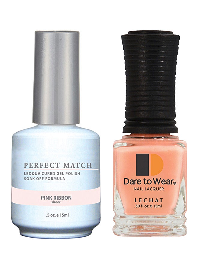 Lechat Perfect Match Gel Polish & Nail Lacquer Set Pink Ribbon - Image 1