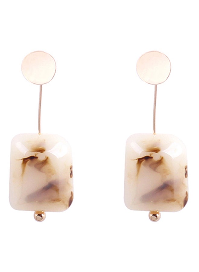 Geometric Shape Resin Drop Earrings - Image 1