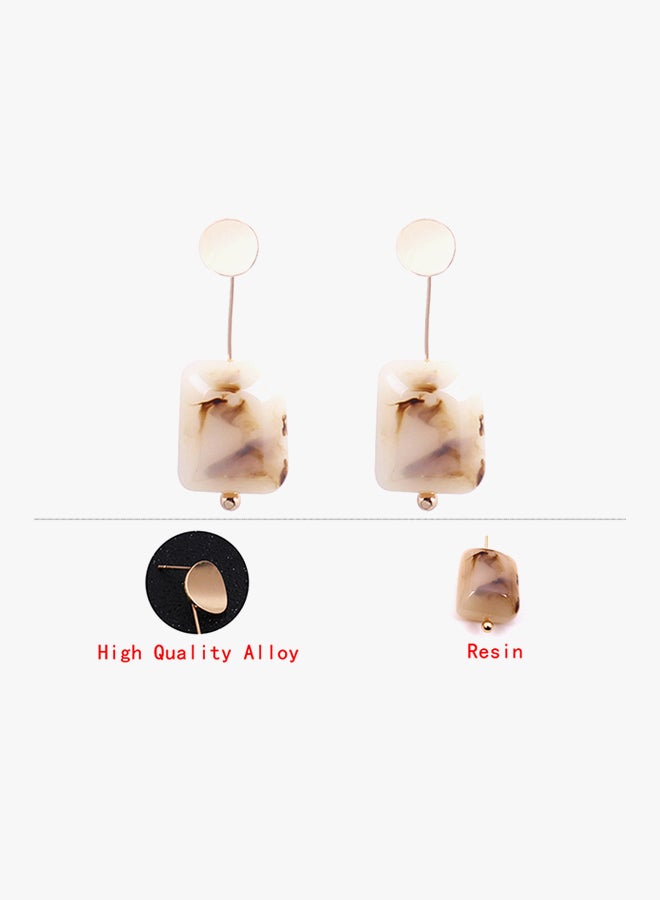 Geometric Shape Resin Drop Earrings - Image 2