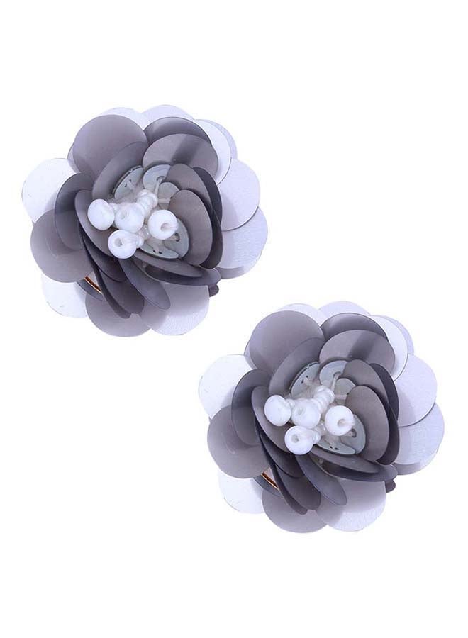 Sequined Stud Earrings - Image 1