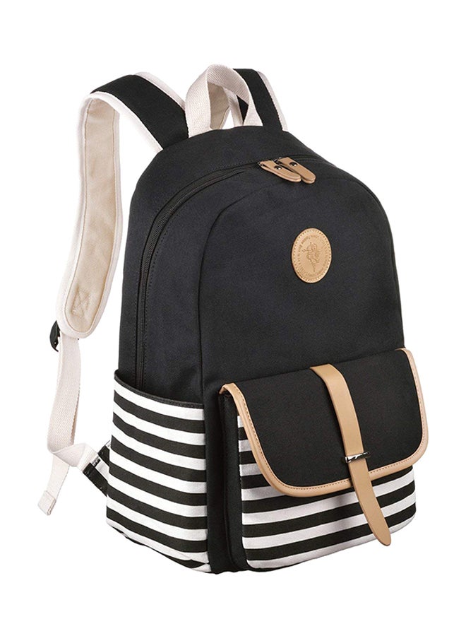 Korean Style Fashion Travel Backpack Black/White  - Image 3